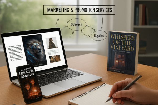 Marketing team planning book promotion